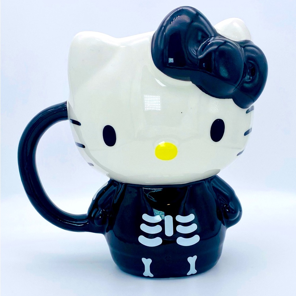 Hello Kitty Skeleton Halloween Sanrio 3D Standing Full Body Ceramic Mug XL